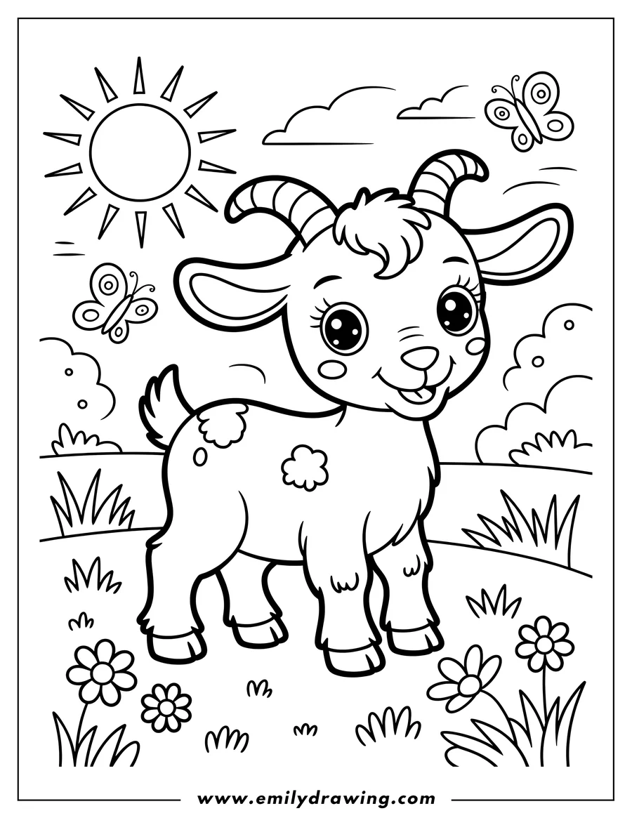 Goat Coloring Pages Free Printable 2025 Goat Coloring Pages Free Printable 2025