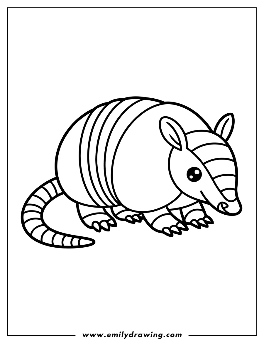 Outline of a baby armadillo.