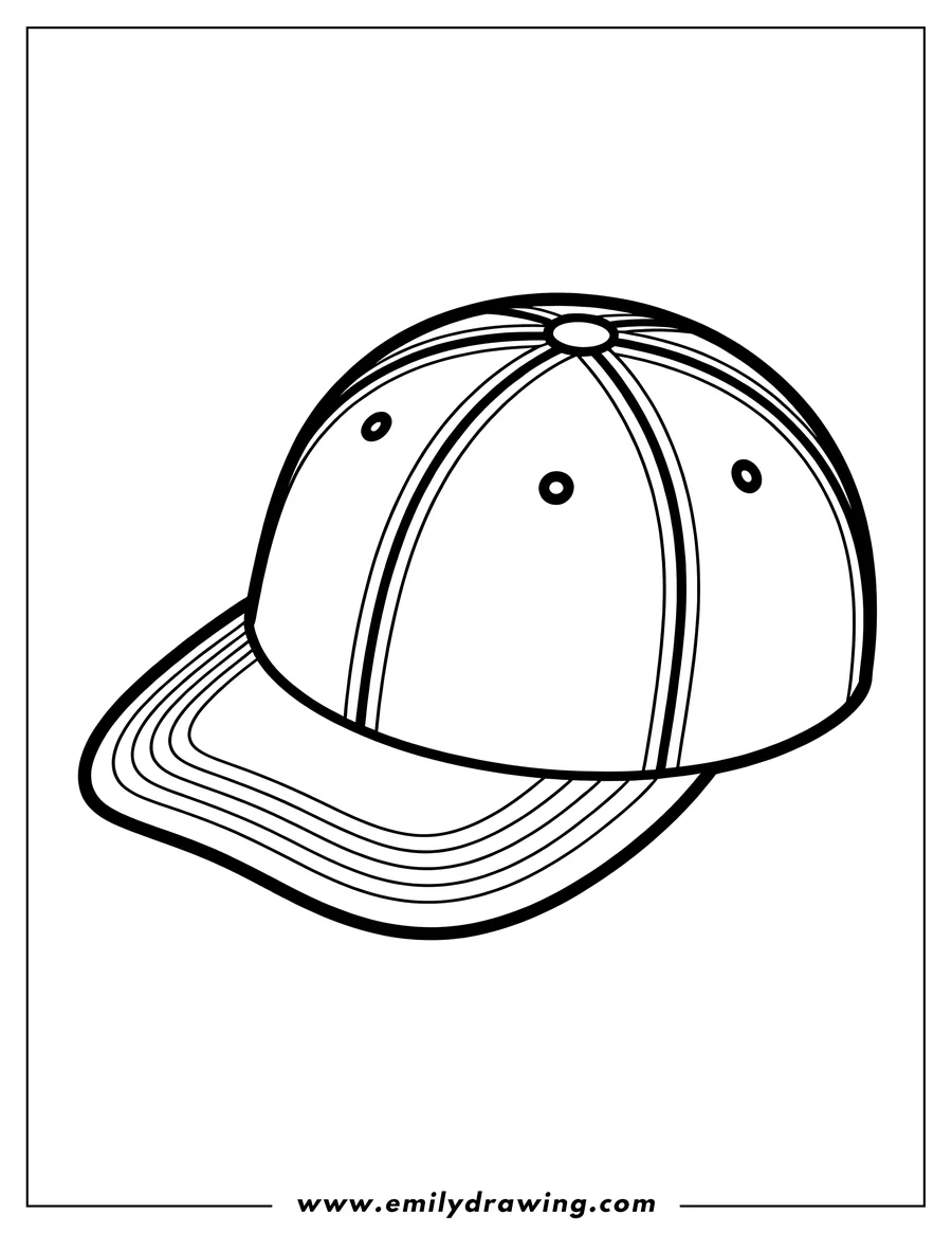 Simple outline of a baseball cap.