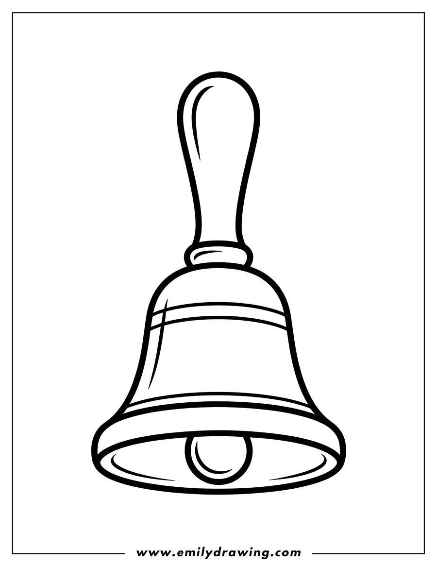 Simple outline of a bell with a handle