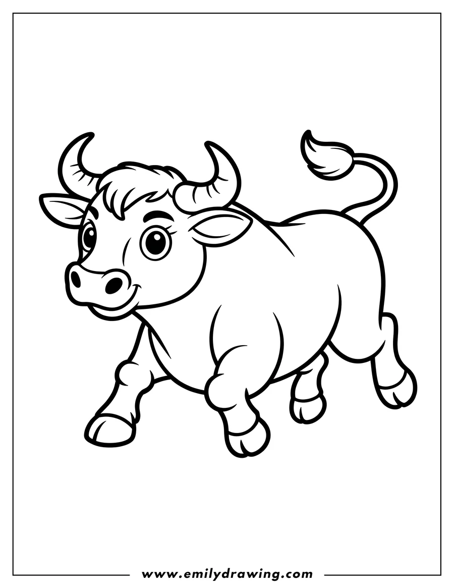 Outline of an ox walking.