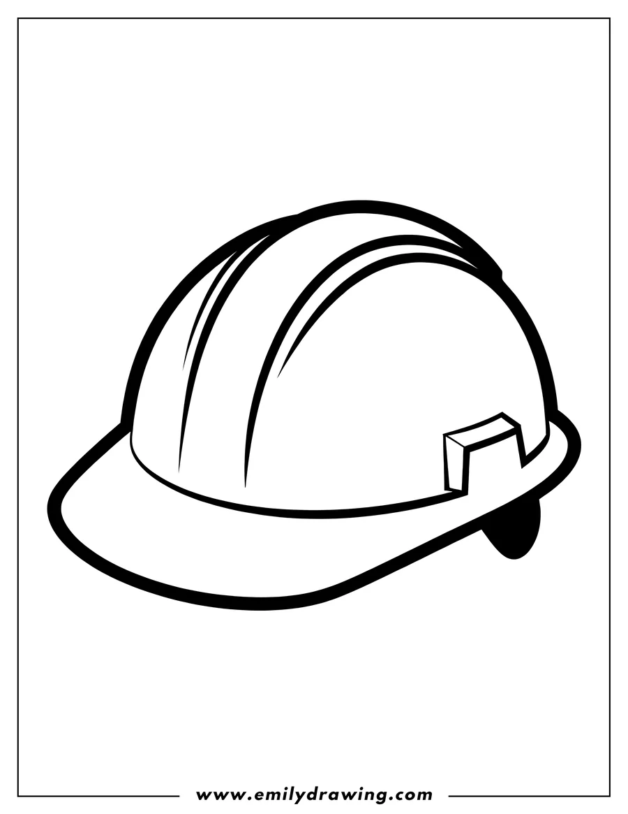 Line art of a hard hat.