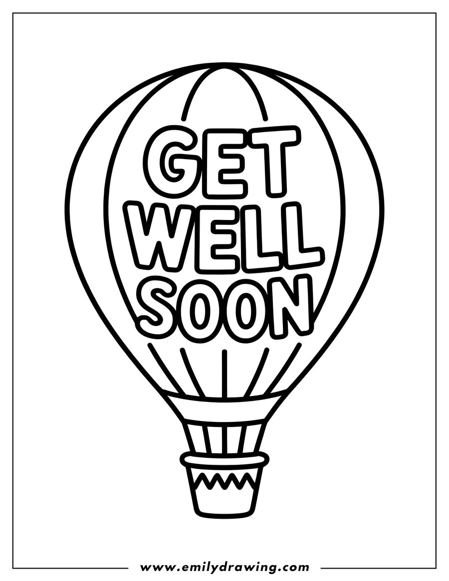 Outline of a hot air balloon with 