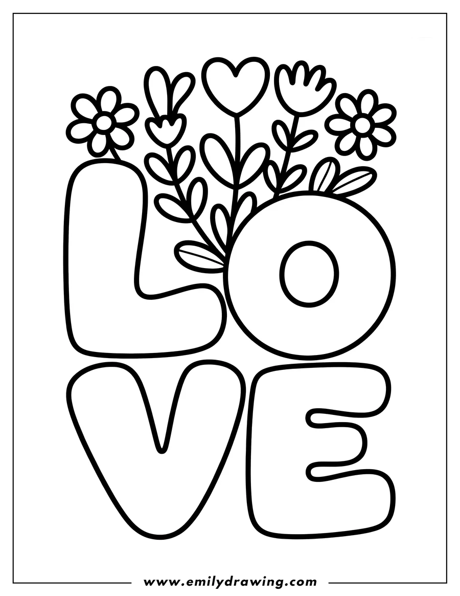 Line art of the word