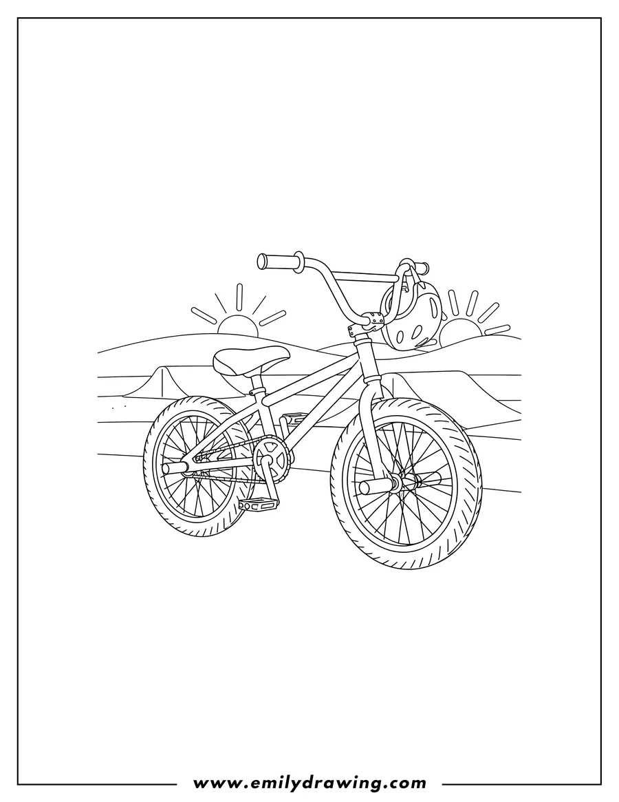 Clean line drawing: A Children's BMX bicycle