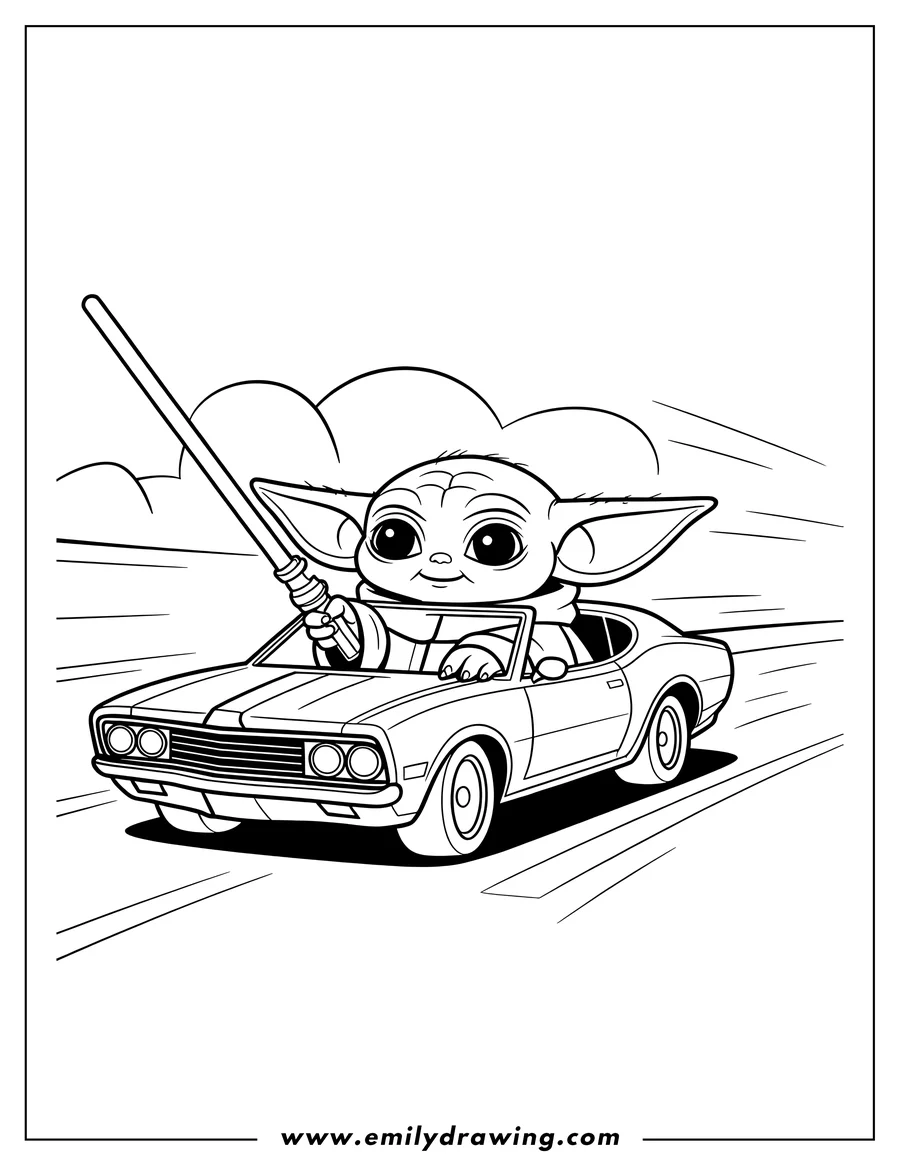 PDF style coloring page: alien Child