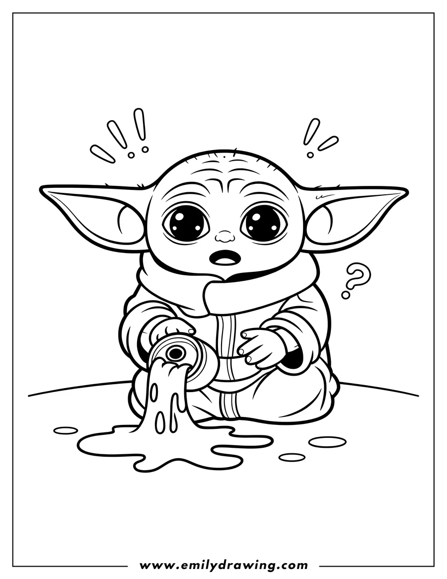 Printable coloring page of alien Child