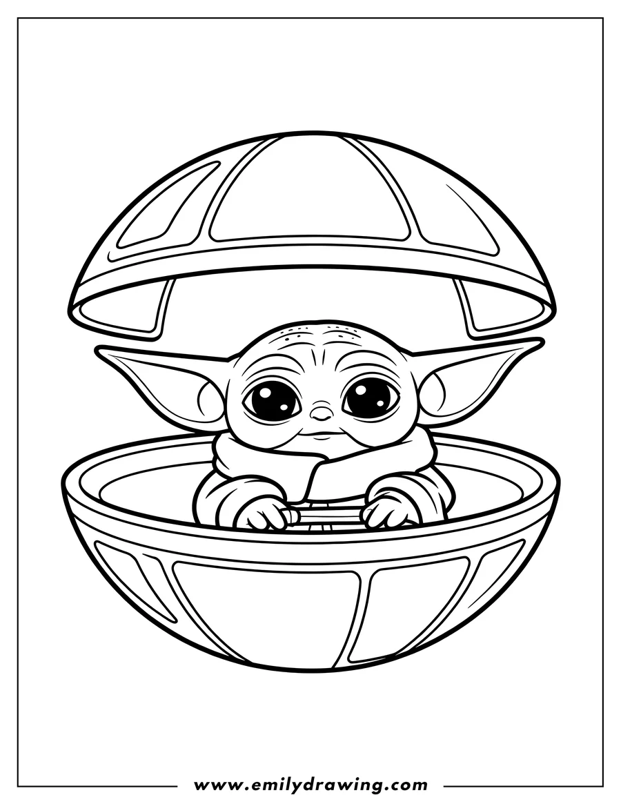 Clean line drawing: alien Child