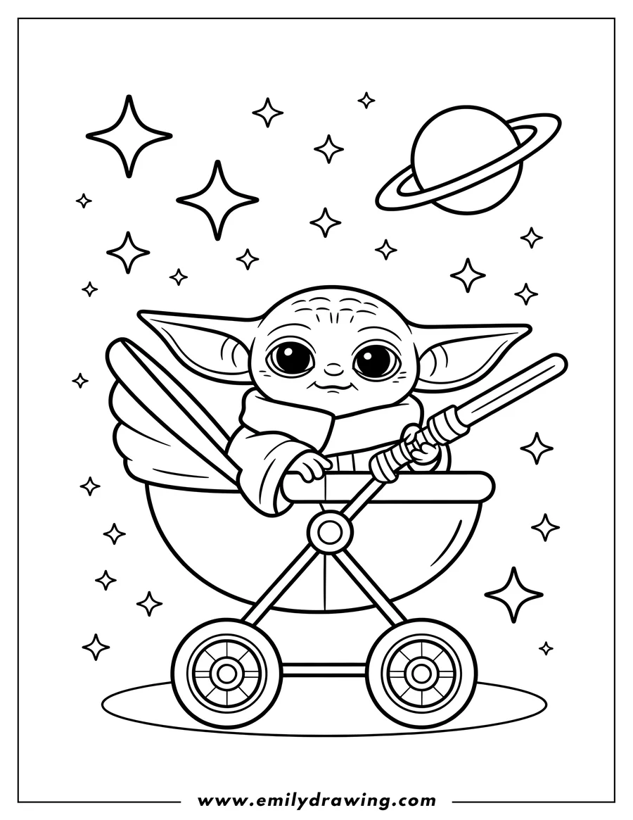 Coloring page for kids: alien Child