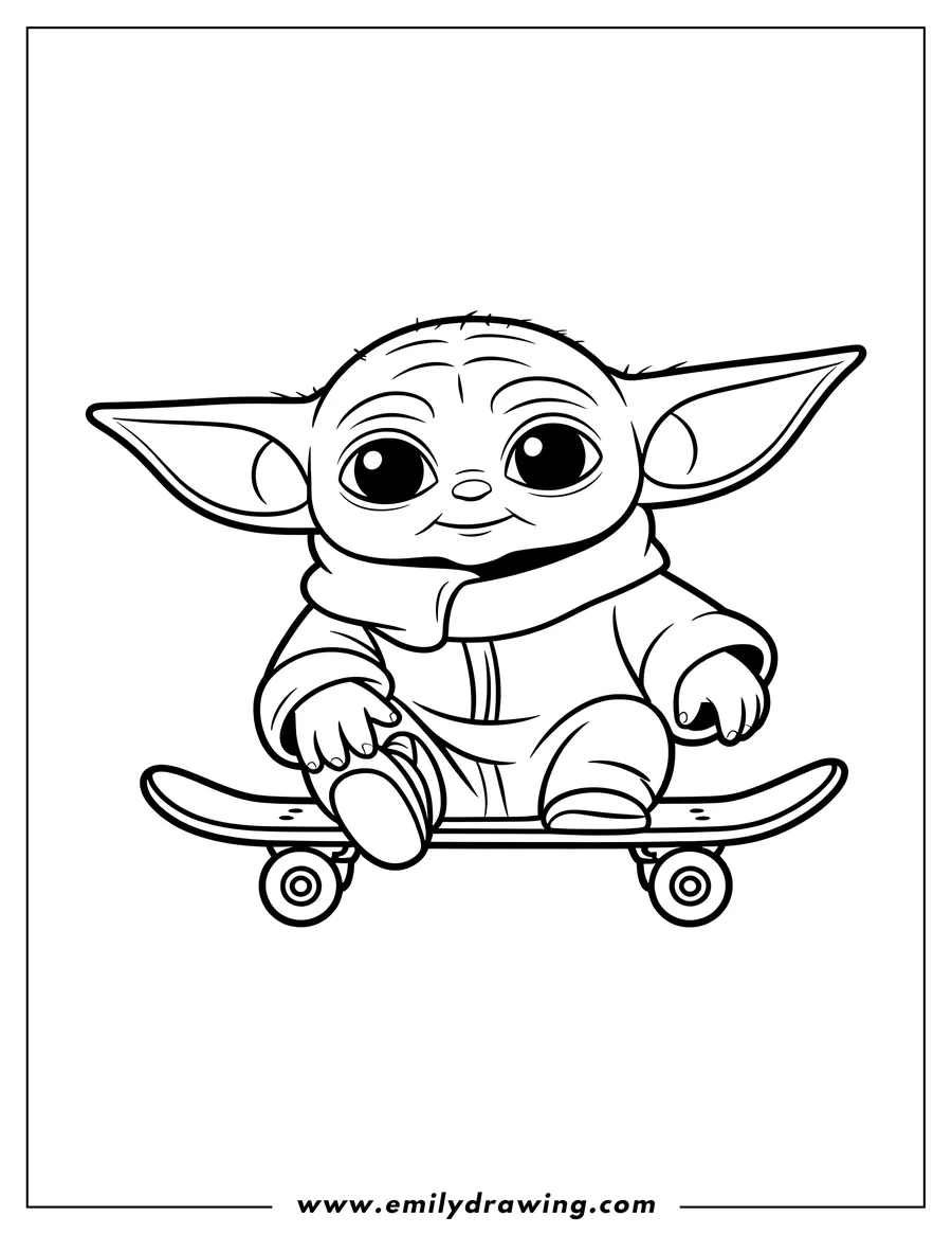 Outline drawing of alien Child