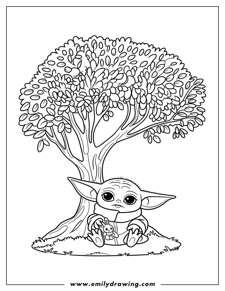 Coloring page of alien Child