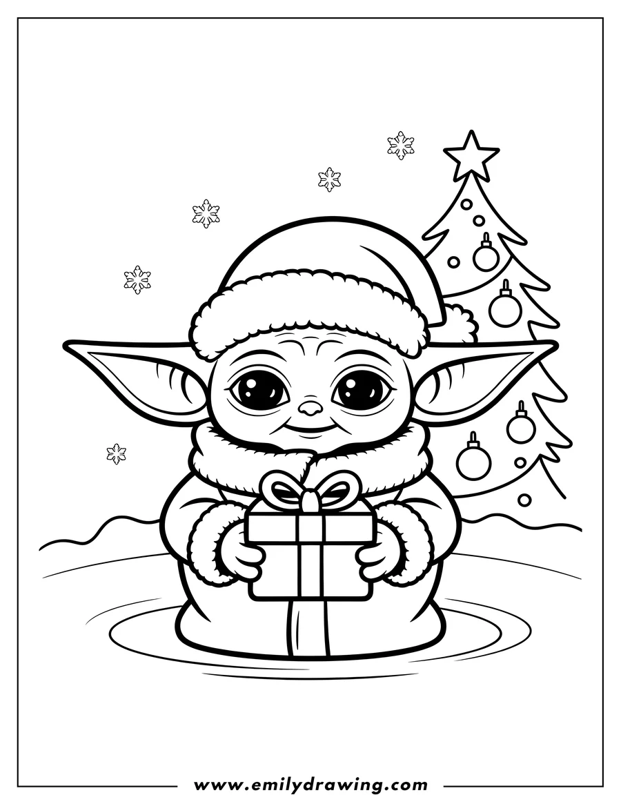 Linear illustration of alien Child