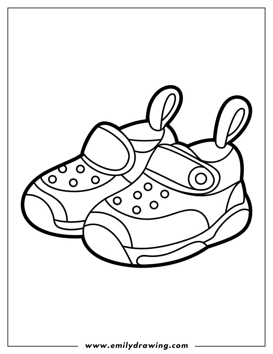 Downloadable coloring page of baby Shoes