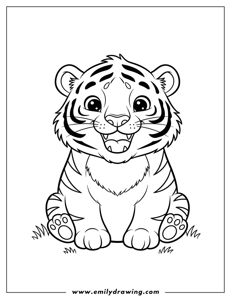 Free to print drawing of baby Tiger