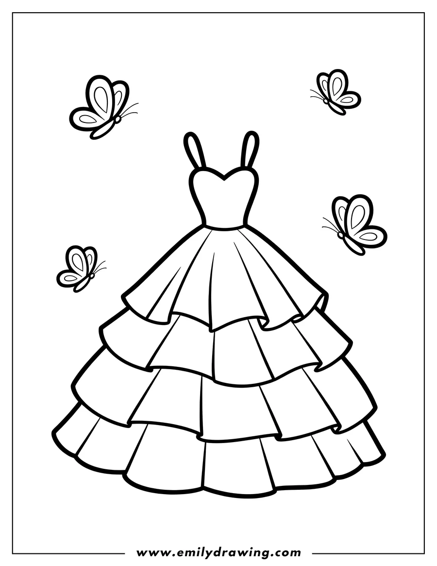 Clean line drawing: dress