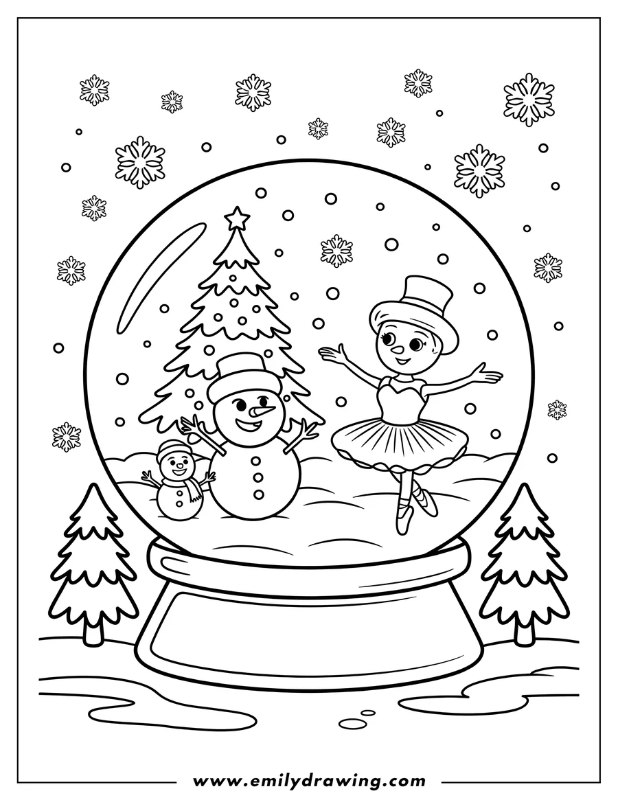 Outline drawing of ballerina