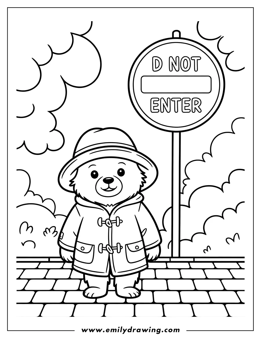 High quality printable bear for coloring