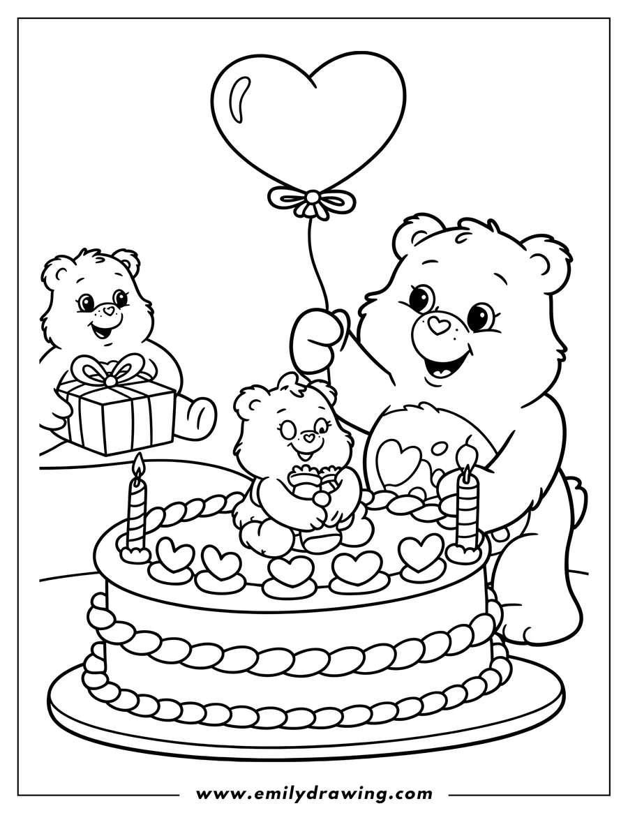 Black and white line art of bear