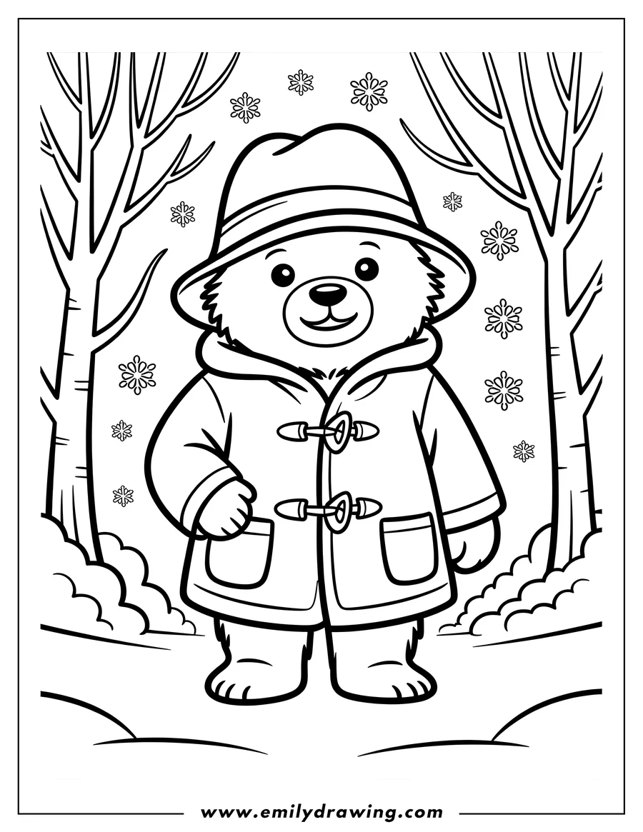 Clean line drawing: bear