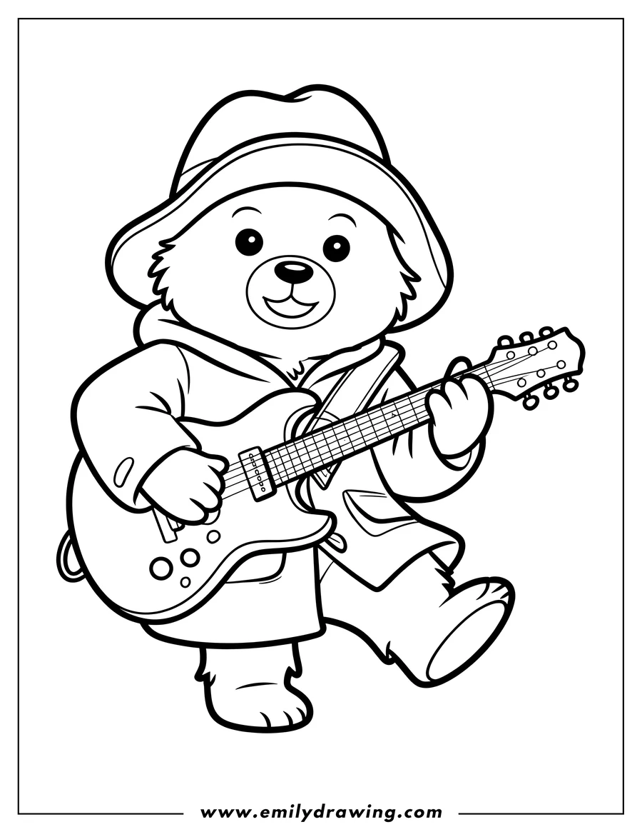 Free printable coloring sheet of bear