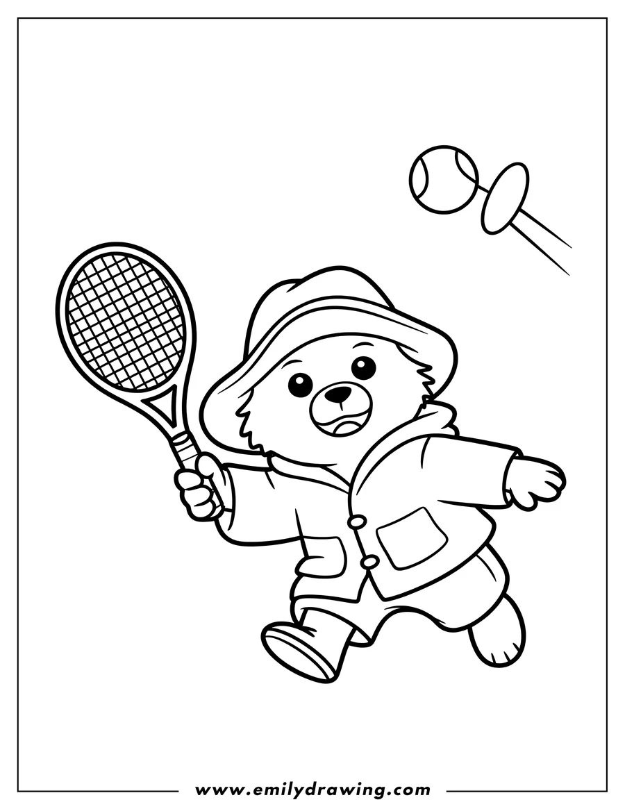 Downloadable coloring page of bear