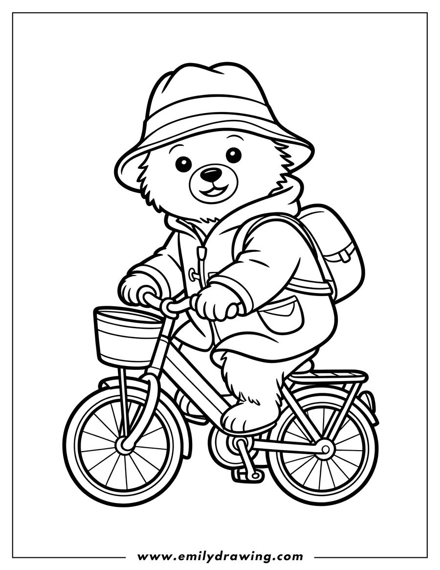Printable line art of bear