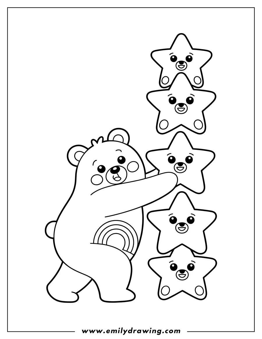 Simple sketch of bear to color