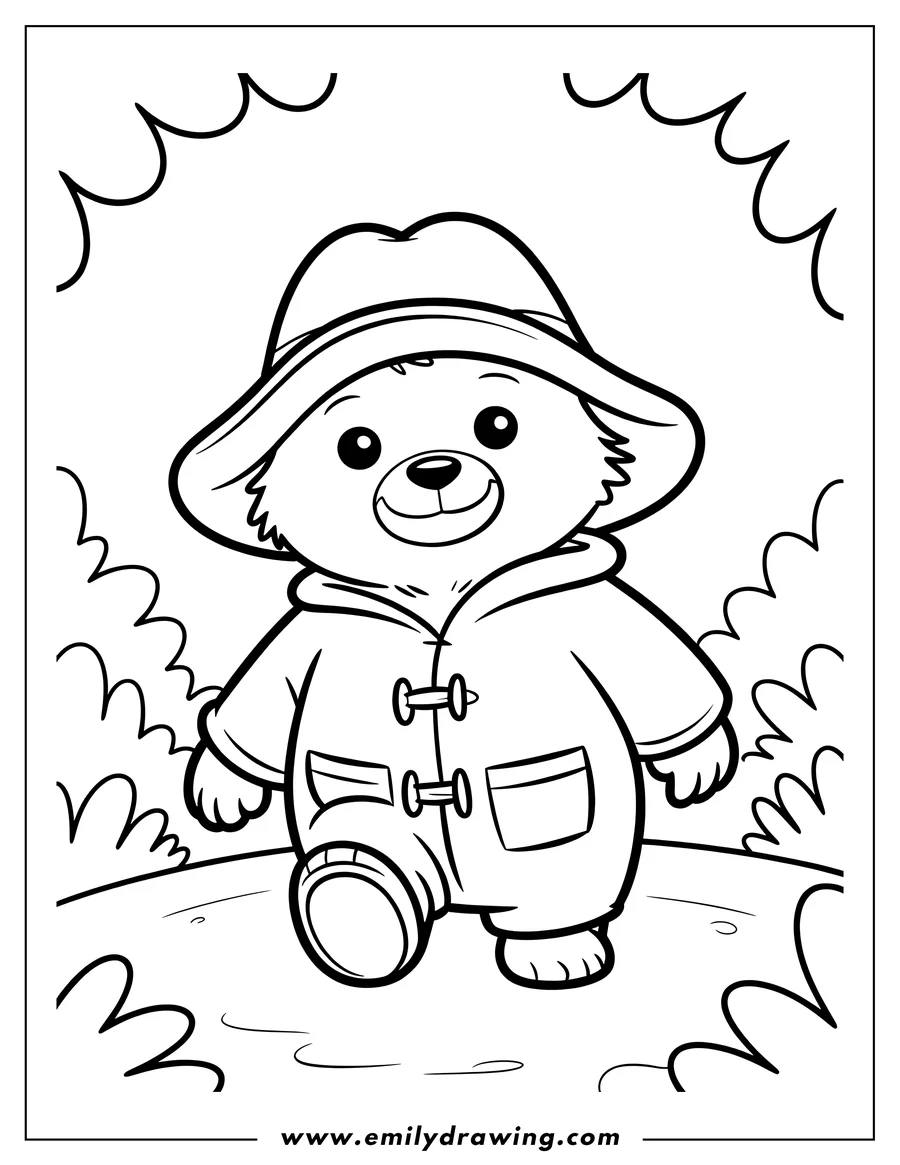 Coloring page for kids: bear
