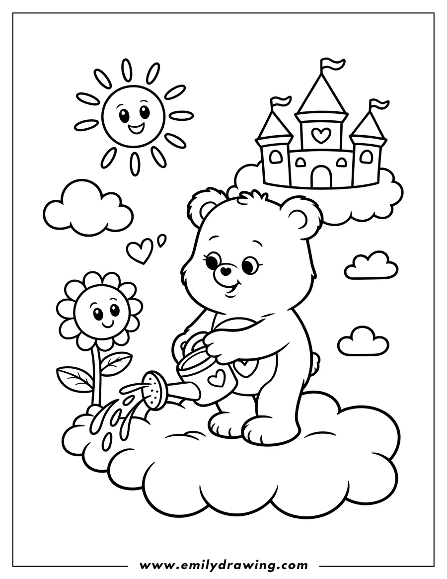 Simple sketch of bear to color