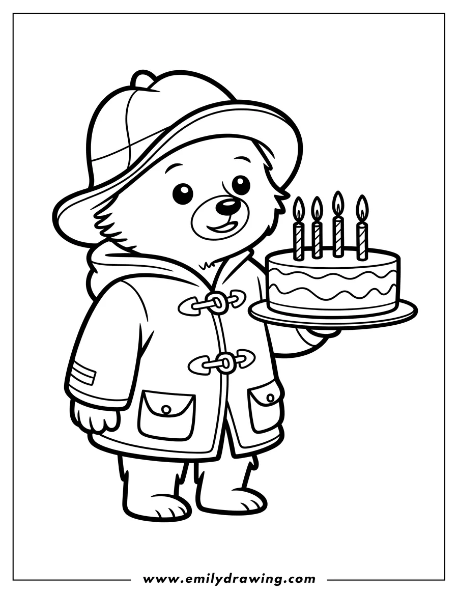 Simple sketch of bear to color