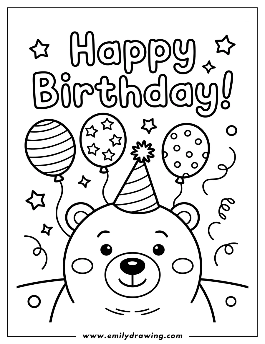 Coloring page of bear