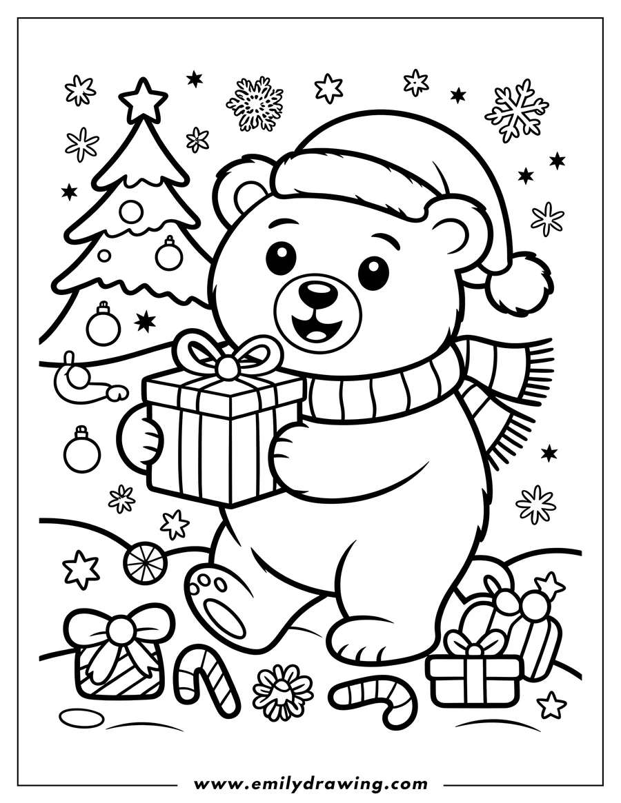 Linear illustration of bear