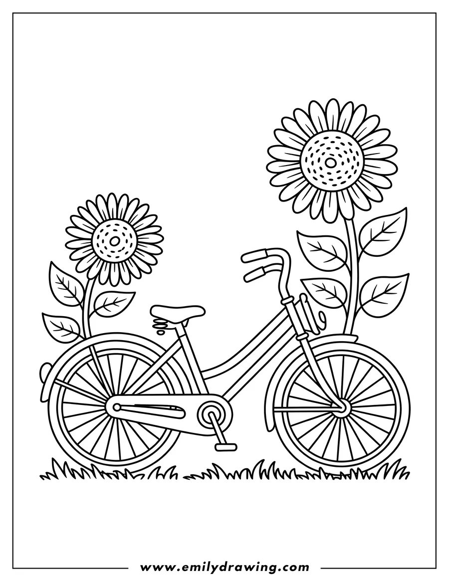 Linear illustration of bicycle