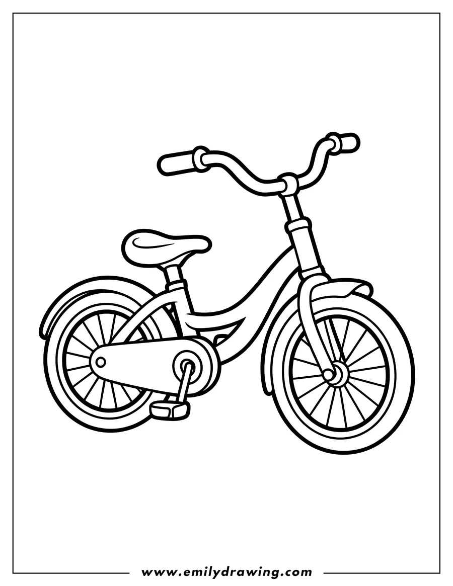 Coloring page for kids: bicycle