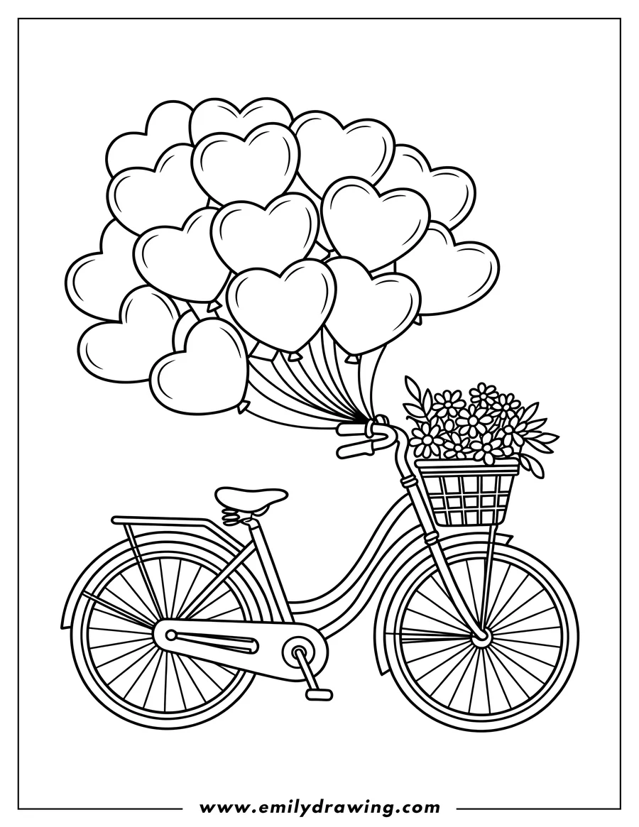 Linear illustration of bicycle