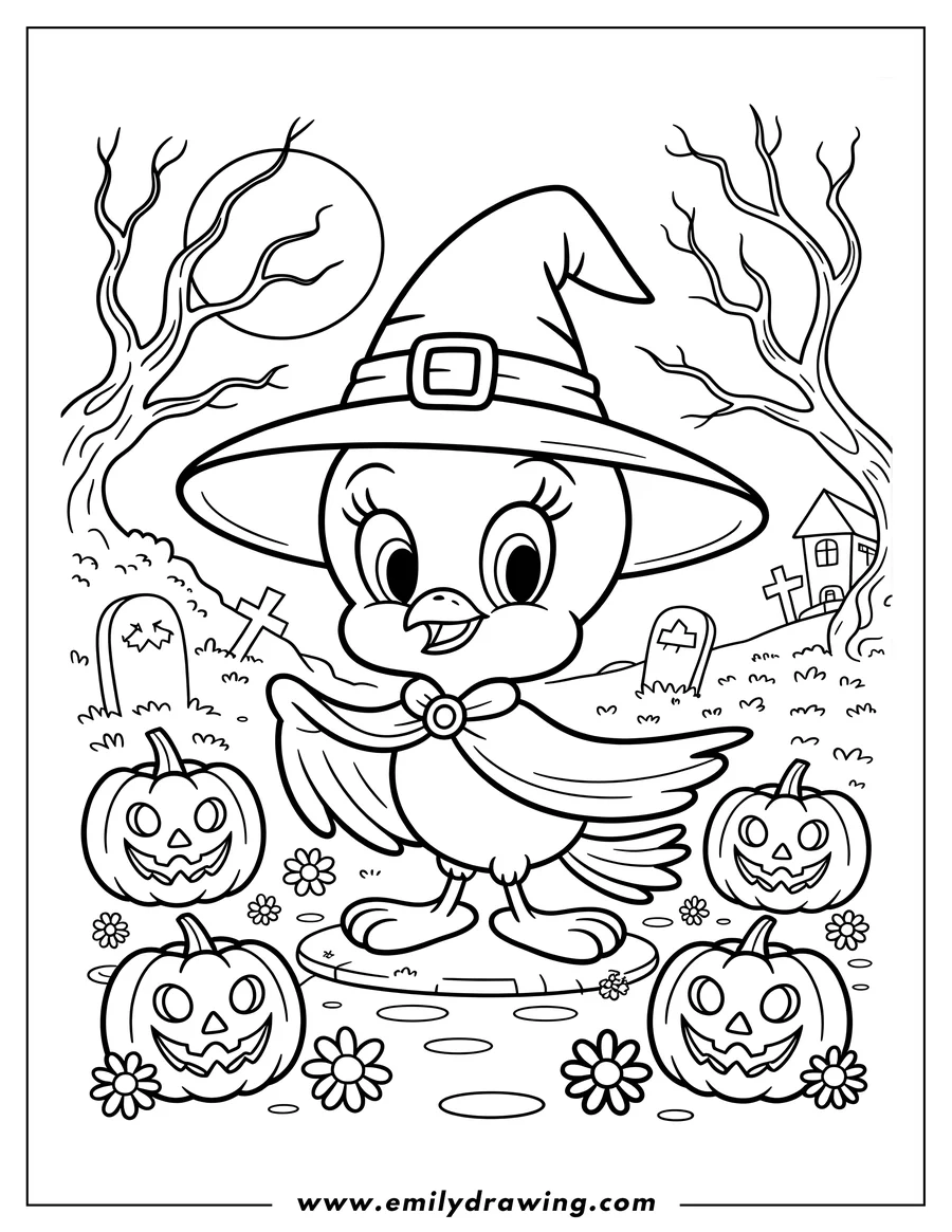 Outline drawing of bird