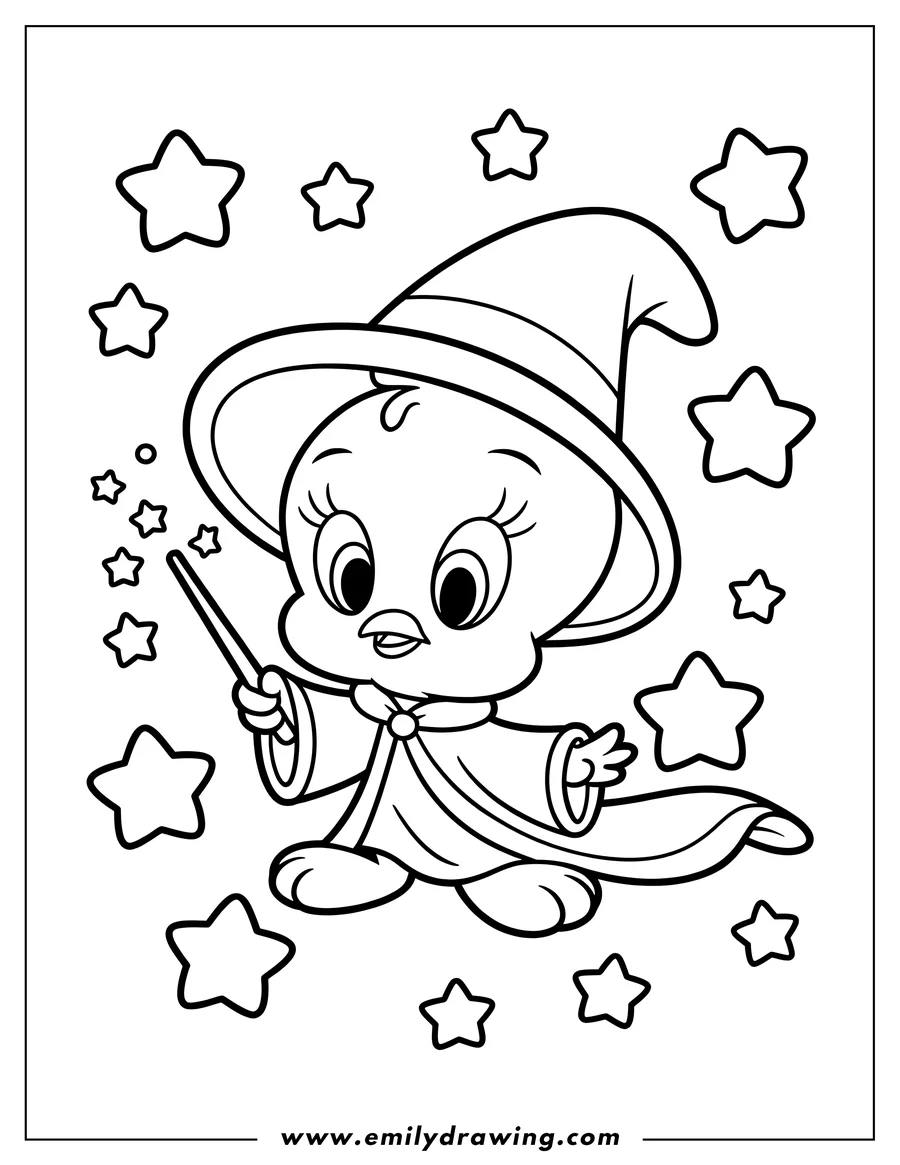 PDF style coloring page: bird