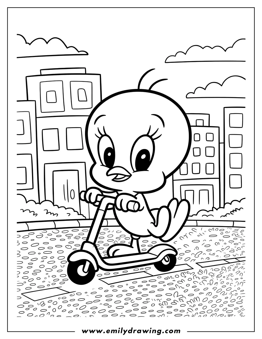 Printable line art of bird