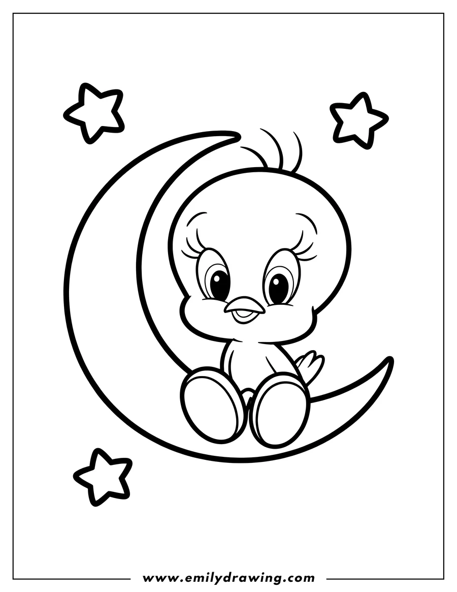 Coloring sheet featuring bird