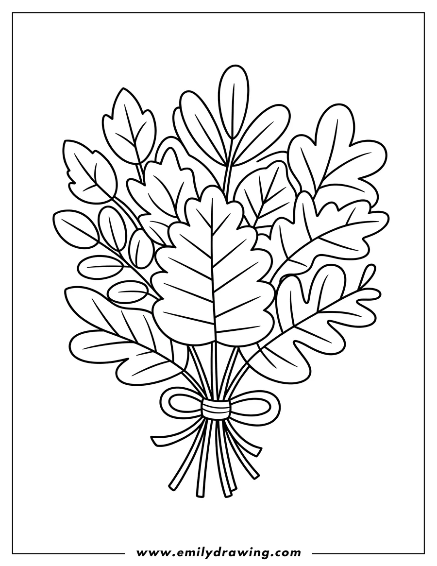 Free to print drawing of bouquet of leaves