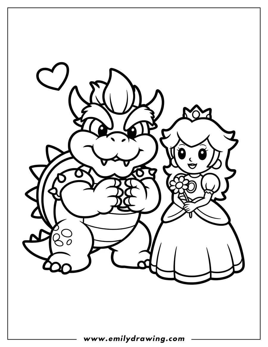 Linear illustration of bowser