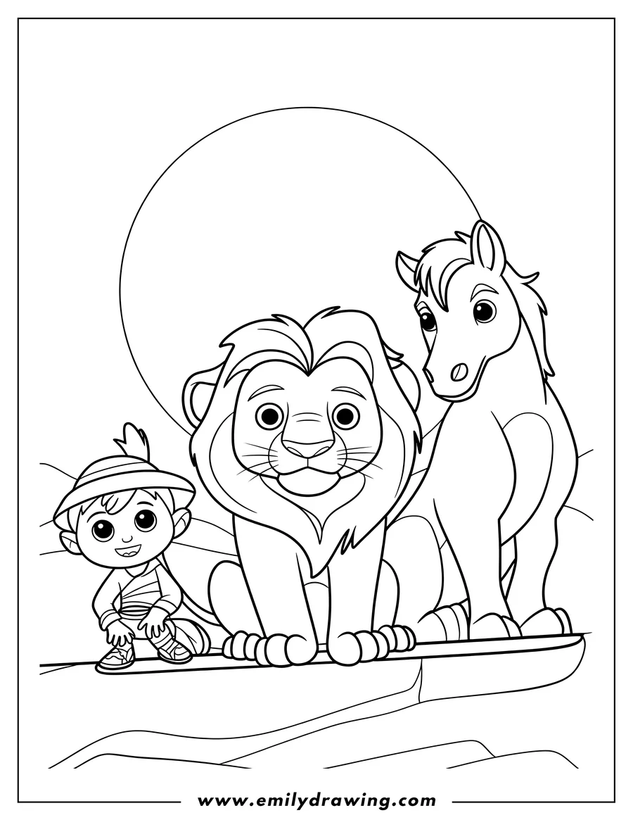 Vector style outline of boy