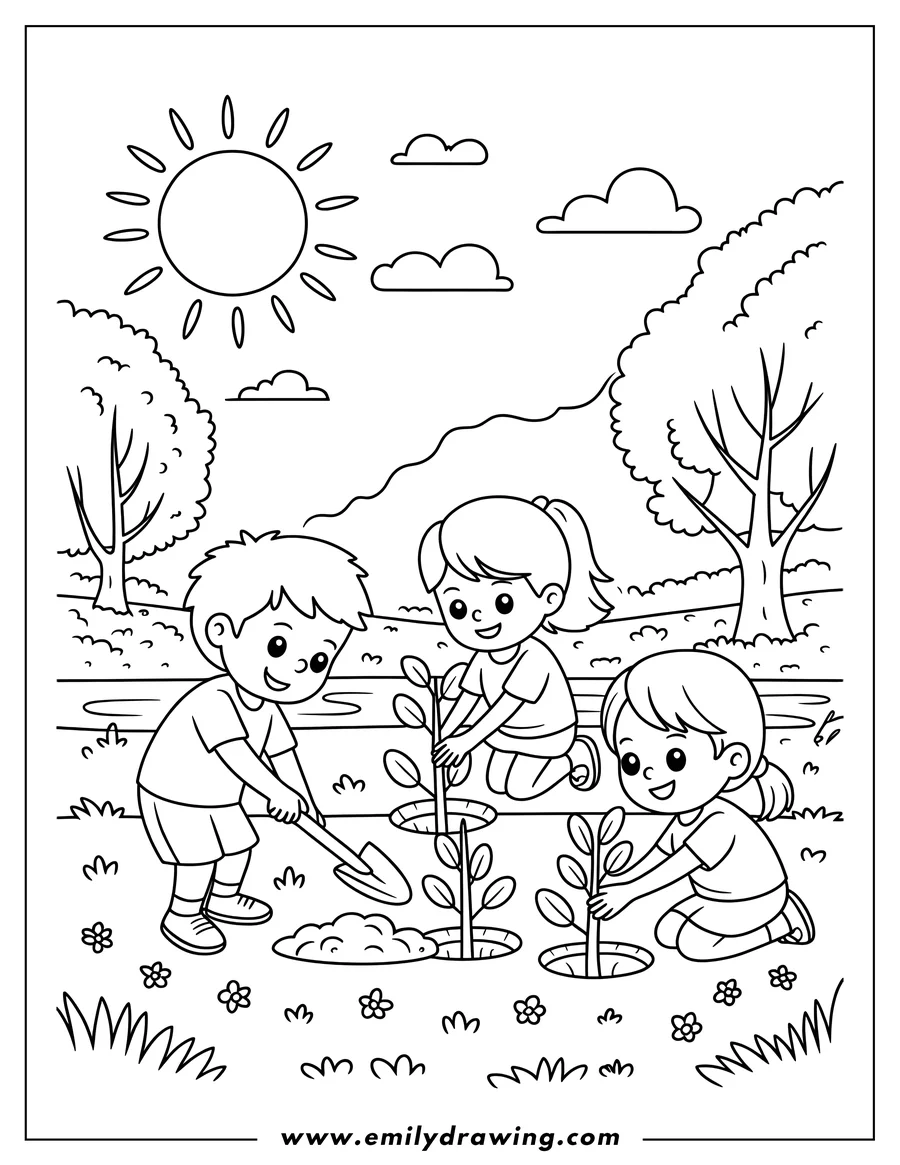 PDF style coloring page: boy