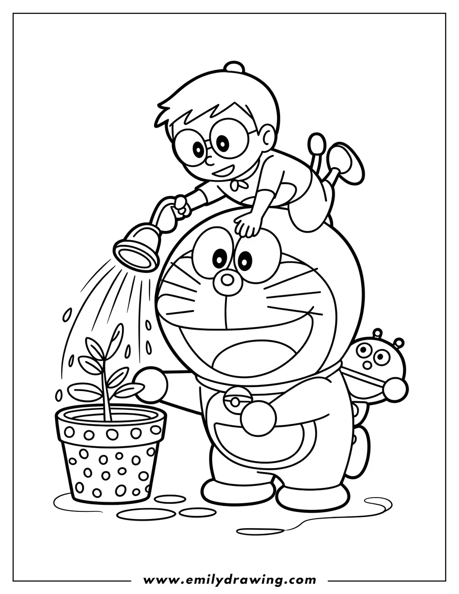 Coloring sheet featuring boy