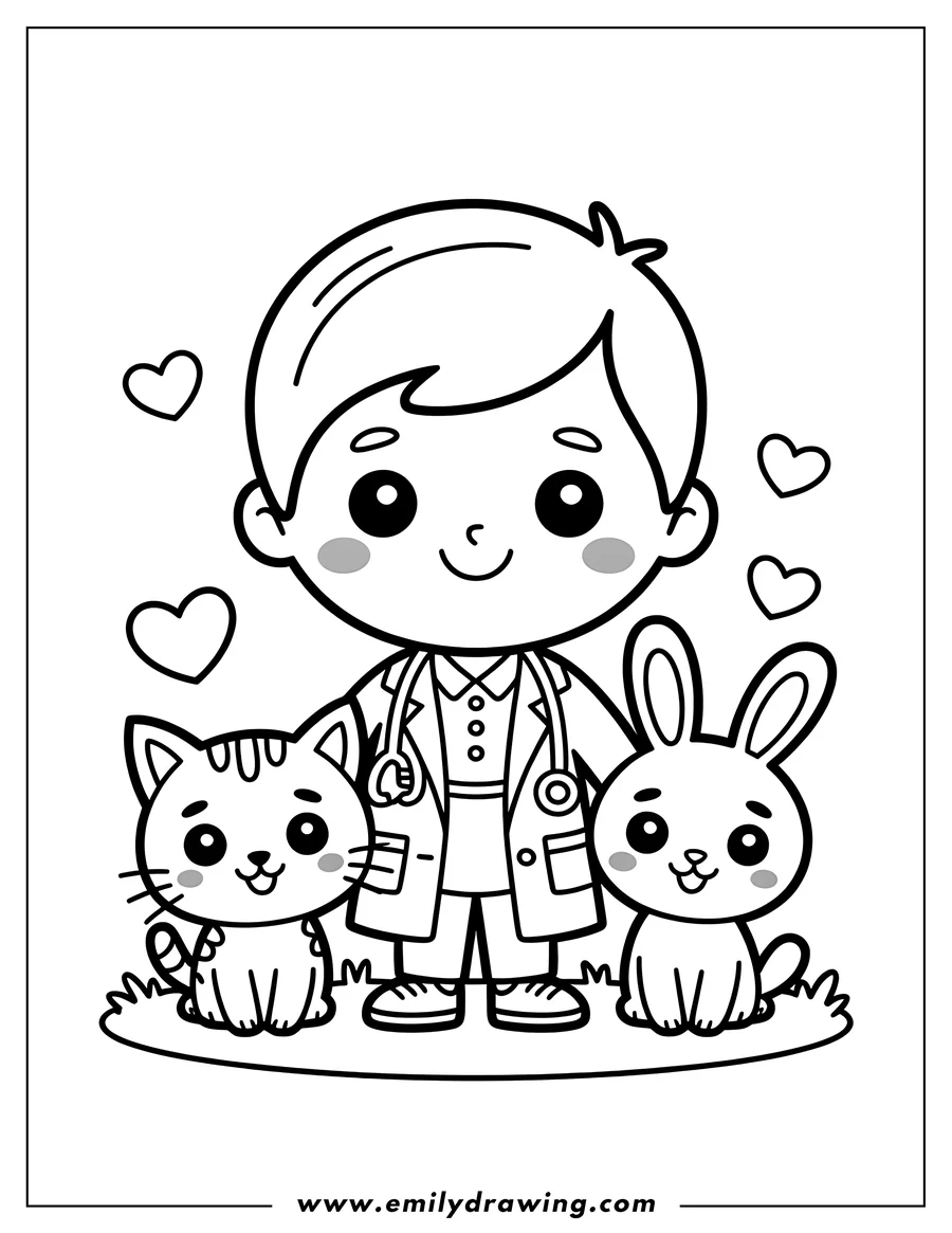 Free printable coloring sheet of boy