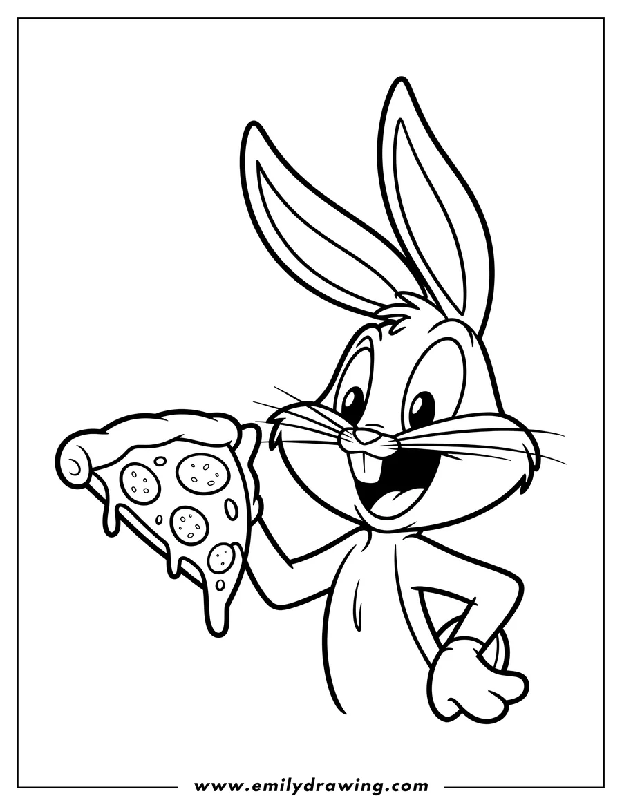 Printable line art of bugs Bunny