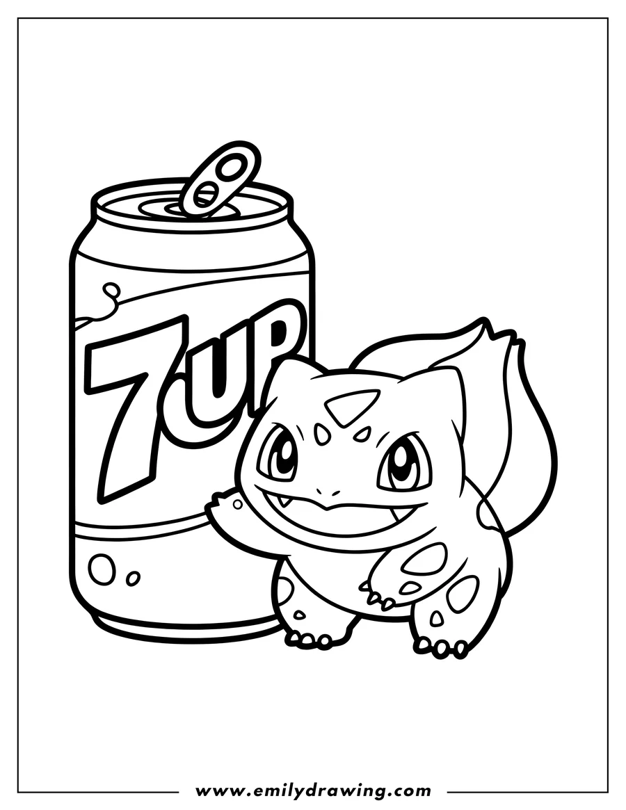 Linear illustration of bulbasaur