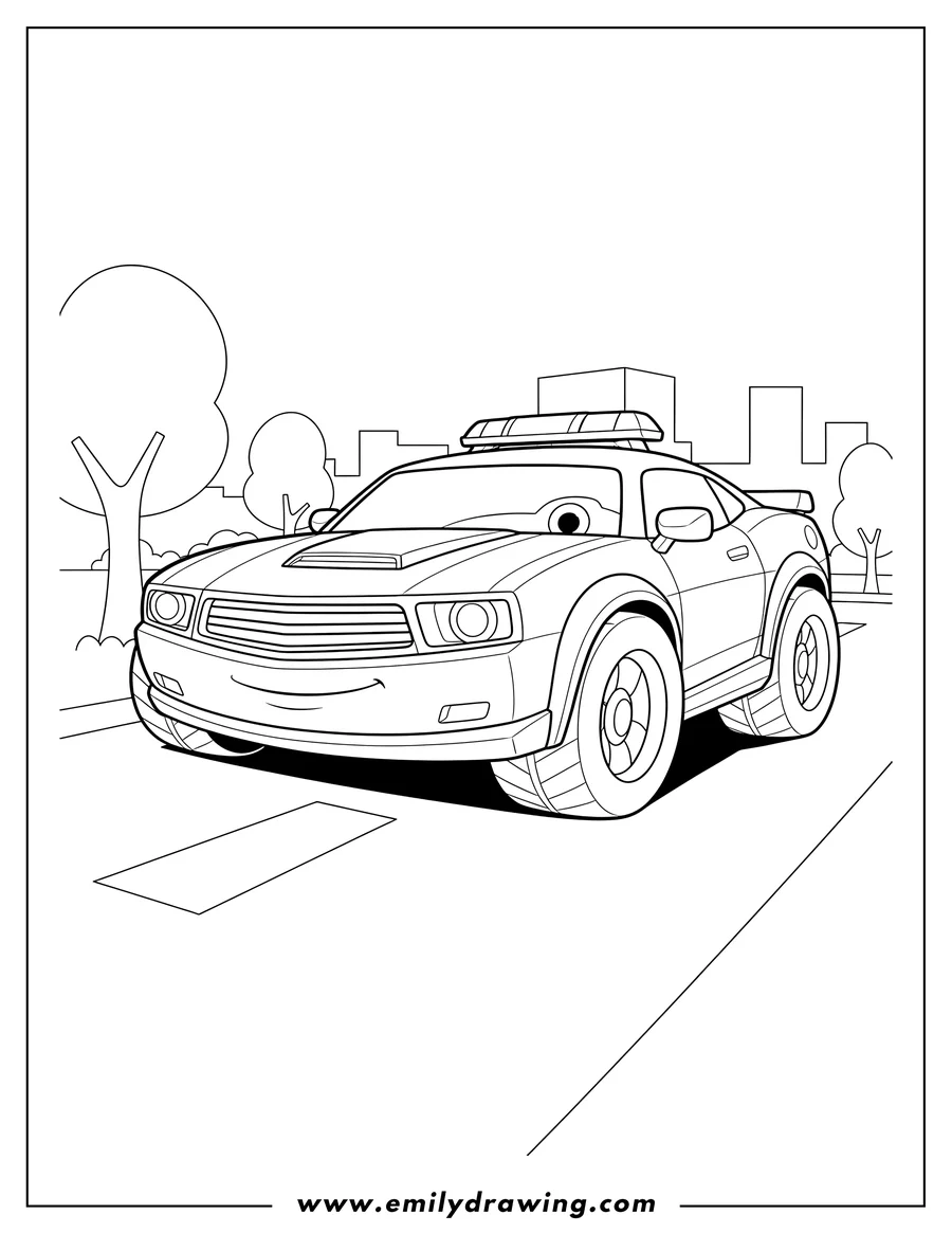 Simple sketch of bumblebee Car Form Rescue Bots driving to color