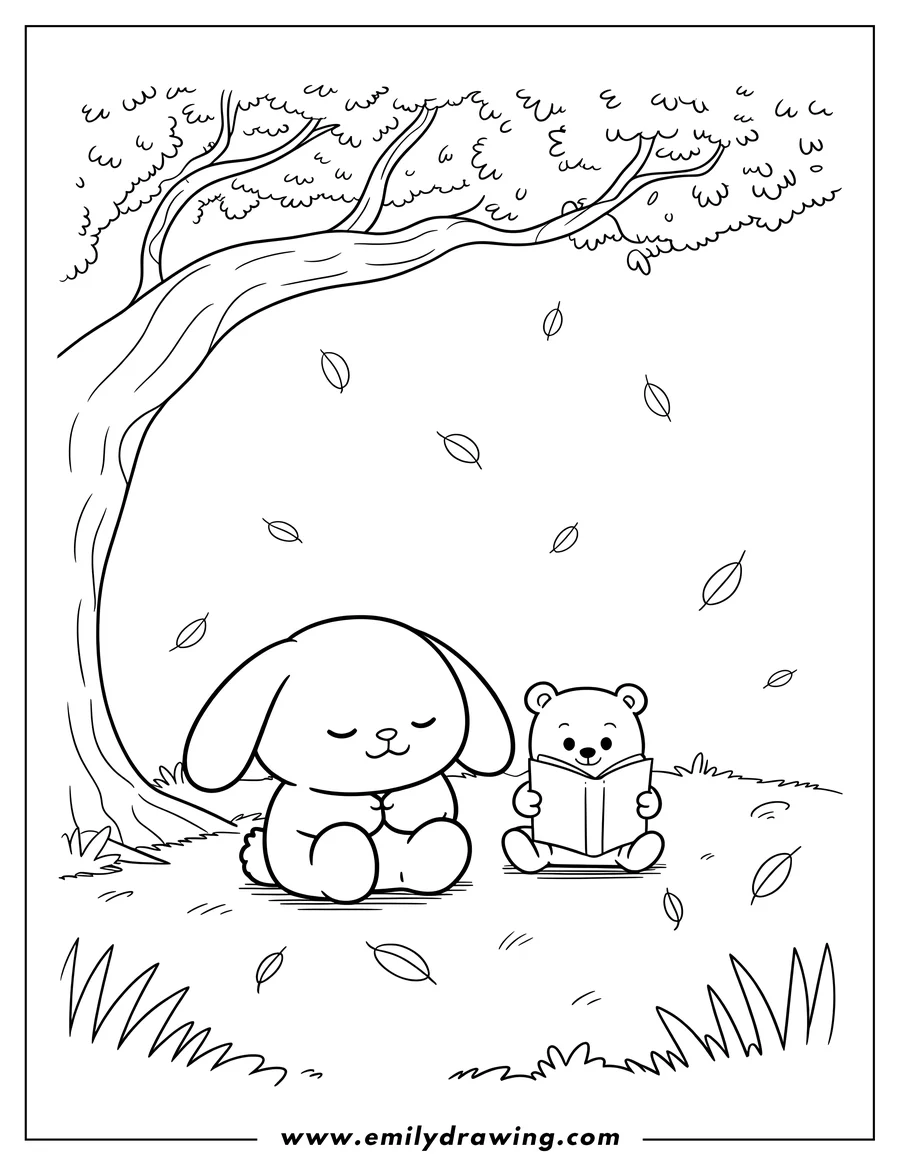 Simple sketch of bunny to color