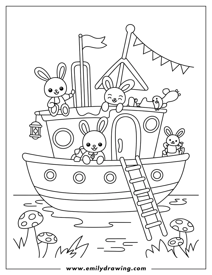 Printable coloring page of bunny